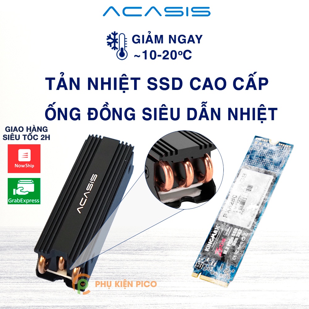 Tản nhiệt ssd nvme m2 Acasis 3 ống đồng - Tản nhiệt ssd m2 nvme Acasis