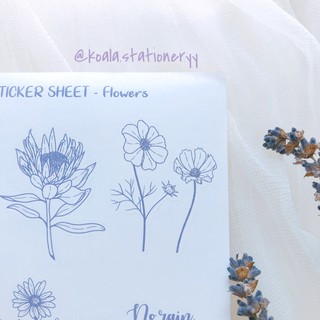 Bullet Journal Sticker - Hoa dại - Tím