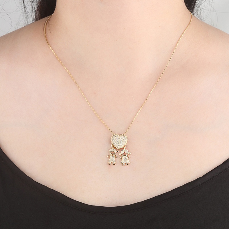 Arin Vòng cổ Đính Đá Zircon Mặt Trái Tim Tinh Tế Sáng Tạo Cho Cặp Đôi G