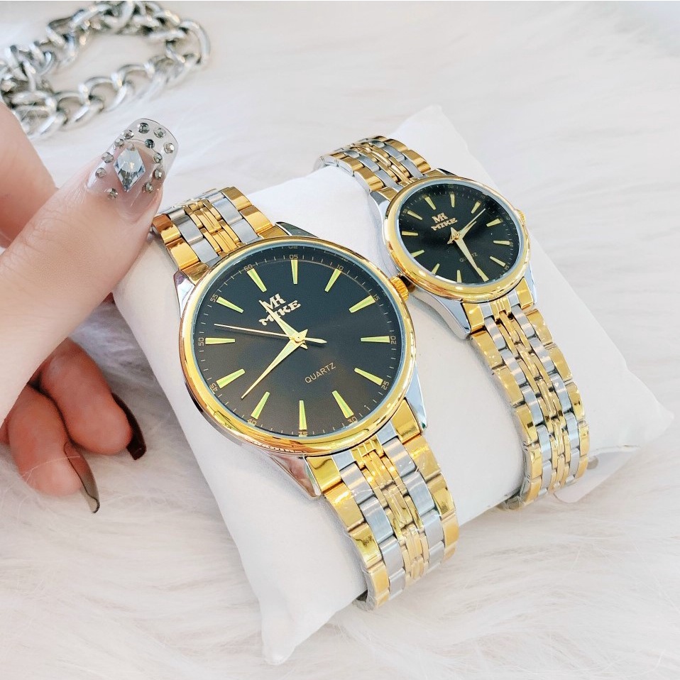 Đồng hồ nam nữ, đồng hồ cặp đôi chính hãng Mike 8387 mặt tròn, chống nước, bảo hành 12 tháng