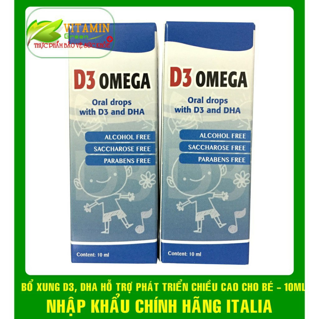 D3 OMEGA BỔ XUNG D3, DHA HỖ TRỢ PHÁT TRIỂN CHIỀU CAO CHO BÉ  CHAI 10ML | NHẬP KHẨU CHÍNH HÃNG ITALIA