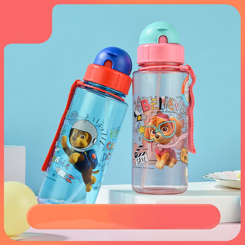 Bình nước bằng nhựa họa tiết hoạt hình Paw Patrol đáng yêu chất lượng cao