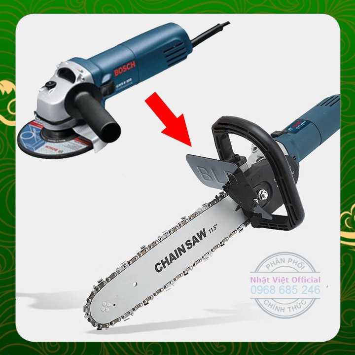 Combo Máy Mài Góc Cầm Tay Bosch 670W và Lưỡi Cưa Xích Chain Saw gắn máy mài, Máy Cắt, Máy Mài Cầm Tay, Máy Cưa