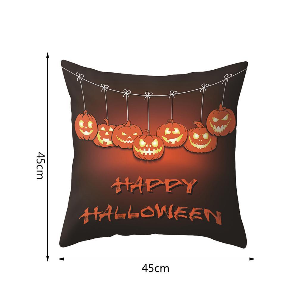 Vỏ Gối Vuông 45x45cm Họa Tiết Halloween Trang Trí Nội Thất