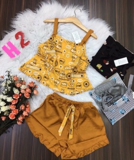 Set lụa đùi mặc nhà