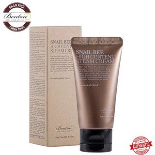 [Mã giảm giá] Kem Dưỡng Ẩm Và Phục Hồi Da Chiết Xuất Chất Nhầy Ốc Sên Benton Snail Bee High Content Steam Cream