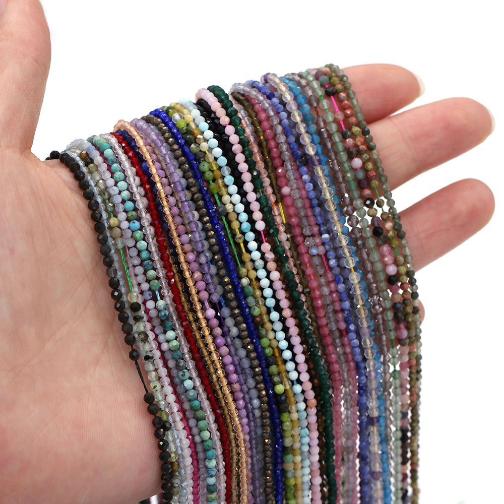 Hạt Ngọc Hồng Lựu Tự Nhiên 2mm 13 Kiểu Dùng Làm Trang Sức DIY|Vòng cổ Thời Trang Dài 38cm|Làm Vòng Tay