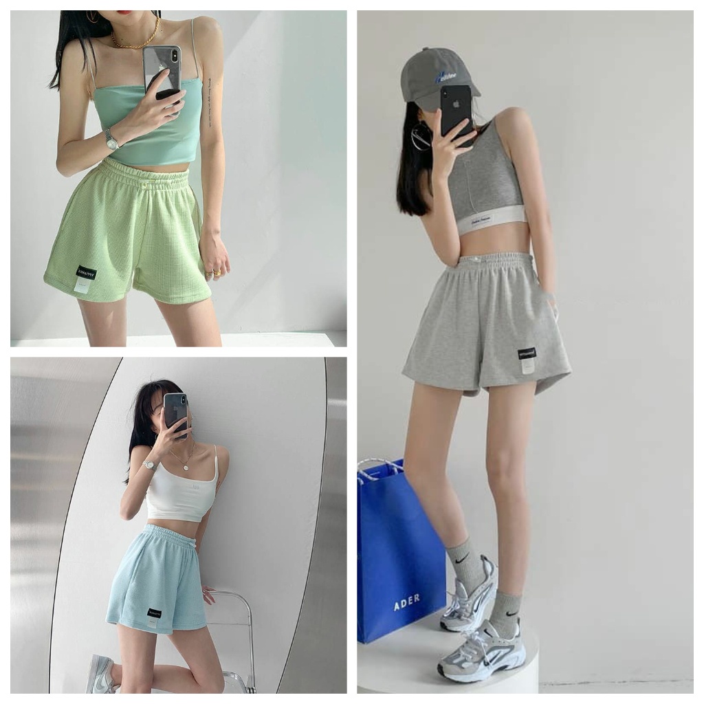 Quần short nữ mặc nhà ITEM quần short ngắn cạp chun chất Umi Ulzzang - CUTEZOO