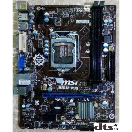 Bo mạch chủ máy tính bàn (main) MSI H81 Socket 1150  (Kèm: Chặn (FE), Keo tản nhiệt CPU, Còi, dây SATA)