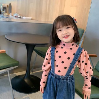 Áo dài tay chấm bi bé gái cực cute
