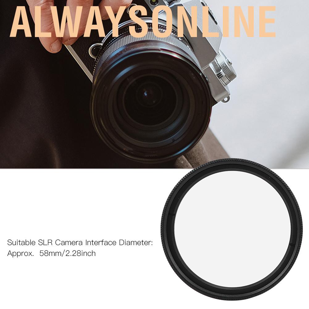 Alwaysonline Star Lens Filter 58mm Optical Glass Aluminum Alloy SLR Camera For