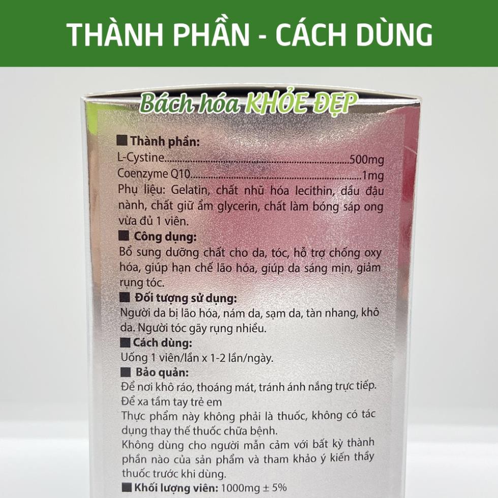 Viên uống L-Cystine with Coenzym Q10 giúp đẹp da, khỏe tóc - Hộp 60 viên | BigBuy360 - bigbuy360.vn