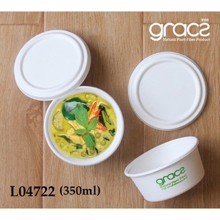 10 Hộp kèm nắp bã mía Thái Lan 350ml (màu trắng) - thương hiệu Gracz