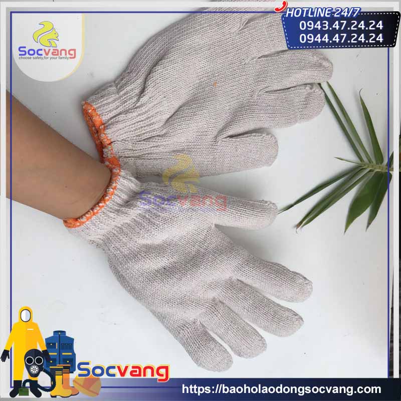 Găng Tay Len Trắng Ngà-Loại Siêu Dày-70g- Kim 7