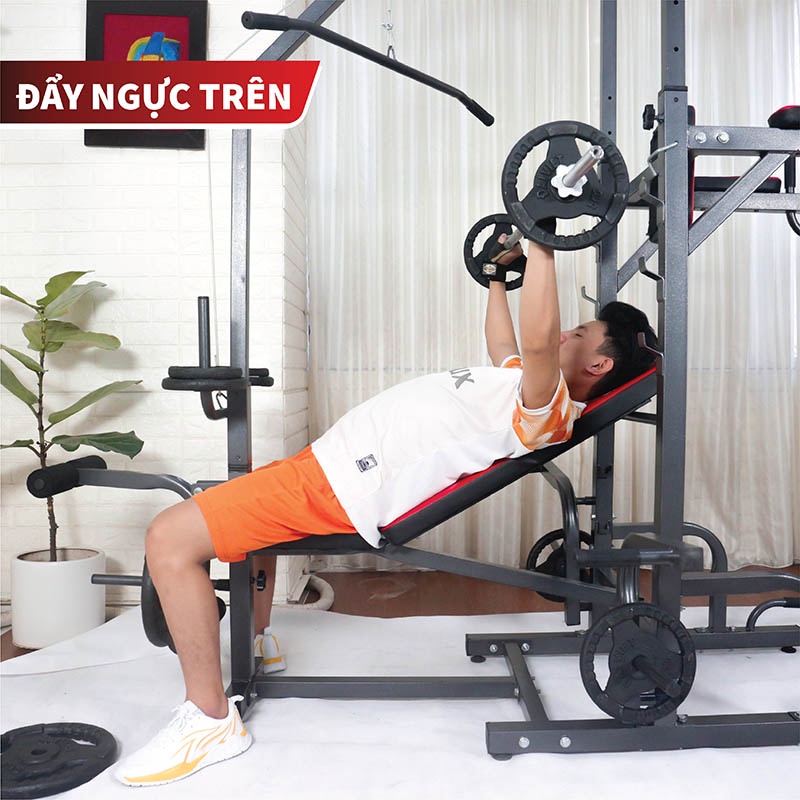 Giàn tạ tập đa năng FUJILA SPORT - Tập luyện 11 động tác khác nhau chỉ trên 1 thiết bị duy nhất - Bảo Hành 3 năm