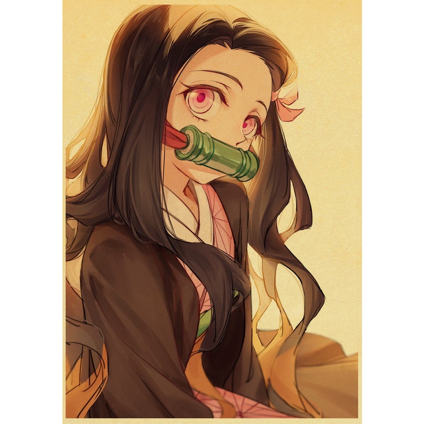 Demon Slayer: Kimetsu Không Yaiba Tanjirou Nezuko Anime Poster Giấy  Vintage Áp Phích Nghệ Thuật Dán Tường Ms: 348