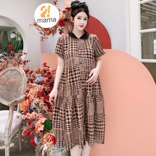 Đầm bầu thiết kế mùa hè 2MAMA dáng công sở suông chữ A - V96
