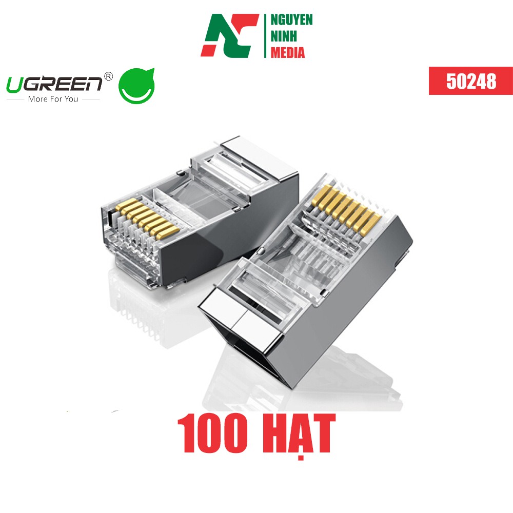 Hạt Mạng JR45 CAT6 Chính Hãng Ugreen 50248 Cao Cấp (100 Hạt)