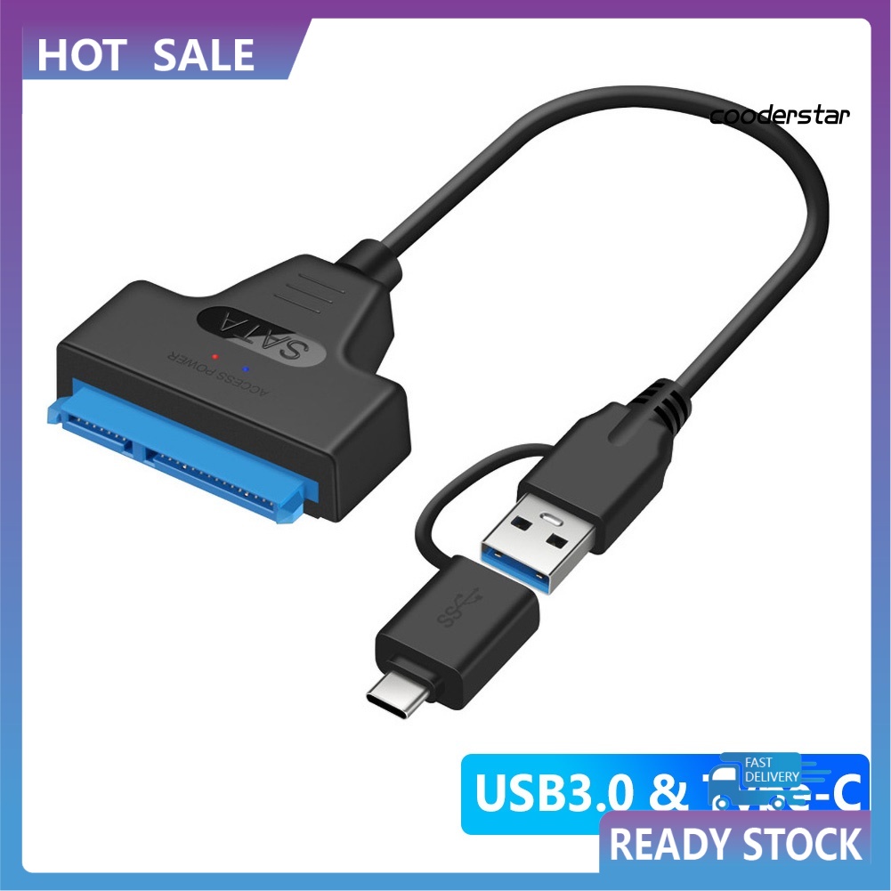 Cáp Chuyển Đổi Ổ Cứng Hdd Ssd 2 Trong 1 Usb 3.0 Type-C Sang 22pin Sata 2.5inch