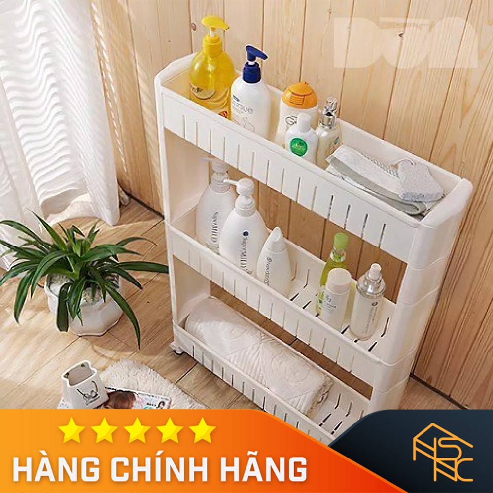 Kệ nhựa 3 tầng có bánh xe, khe hẹp để phòng tắm - TS5185