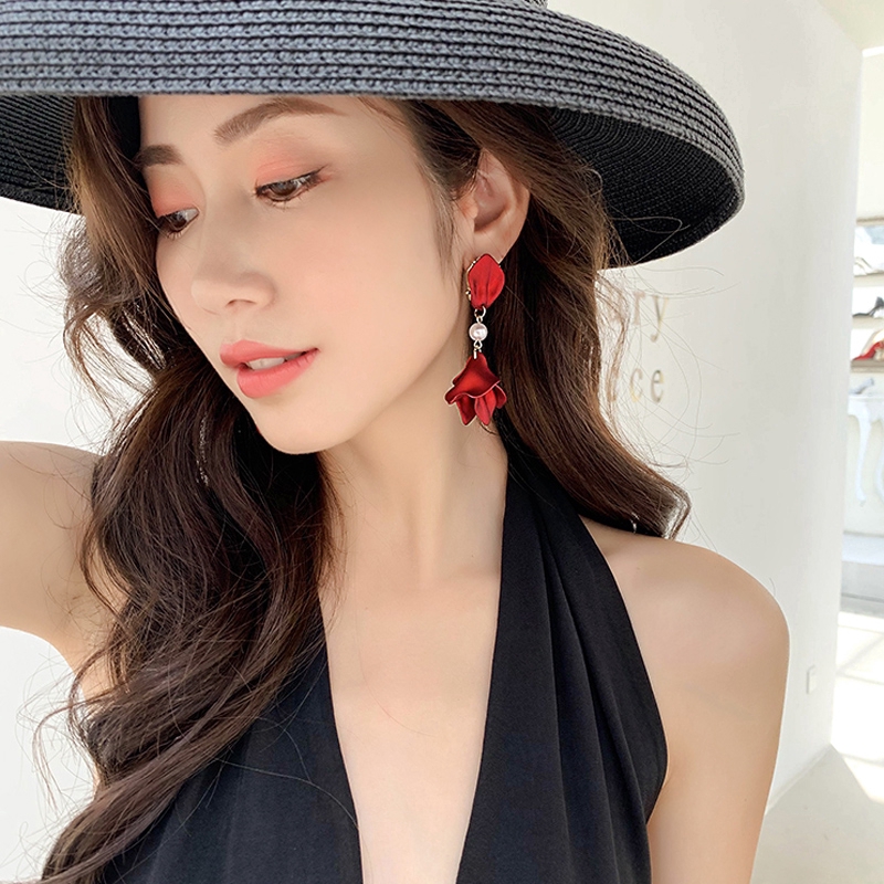 Khuyên Tai Nữ Trang Dáng Dài Tạo Hình Hoa Độc Đáo