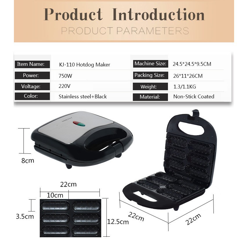 Máy Làm Bánh Hotdog Sokany SK-110 750W