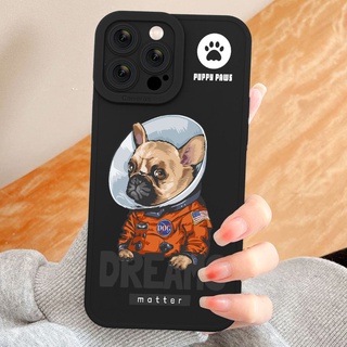 Ốp hình nhựa dẻo chú chó bull phi hành gia cho Iphone 6 7 8 Plus 11 12 13 mini Pro Max X Xr  HA-22DOG1002