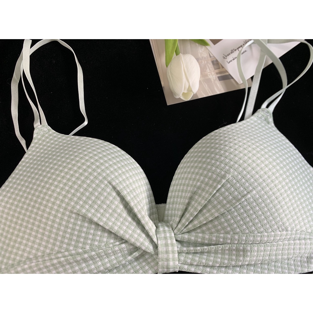 [HÀNG MỚI VỀ-CÓ ẢNH THẬT] BỘ LÓT KẺ CARO kHÔNG GỌNG CÓ ĐỆM NGỰC SIÊU ĐẨY- NỘI Y CHARMOSE | BigBuy360 - bigbuy360.vn