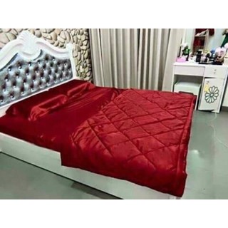 [Xả hàng] Chăn ga gối phi lụa_L24 (đỏ đô)