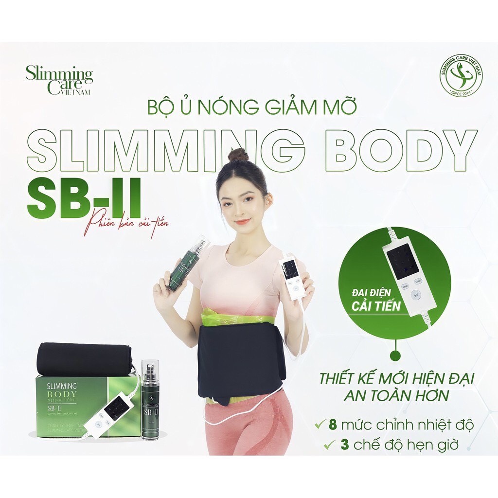Đai nịt bụng giảm mỡ ủ nóng Slimming Body sb2 chính hãng,bộ đai quấn nóng sb2 cải tiến giảm mỡ bụng định hình vòng eo.