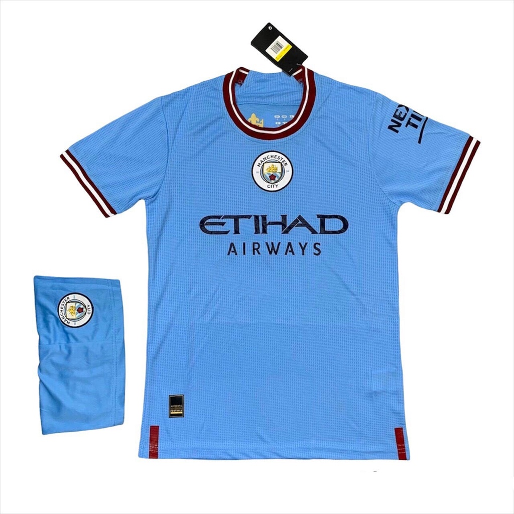 Bộ Quần Áo Bóng Đá Man City Sân Nhà 22/23 Hàng Thái Xanh