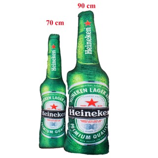 (Khổ Vải 70cm) Thú Bông GỐI ÔM 3D  HÌNH CHAI BIA KEN - CAO CẤP GIÁ RẺ