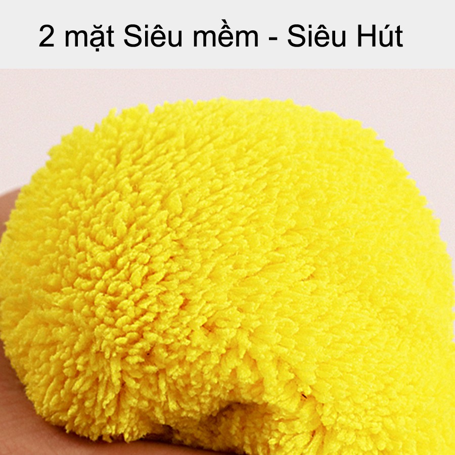 Khăn lau siêu hút loại lớn 60cm x 30cm,sợi lông microfiber 2 mặt,không xù lông