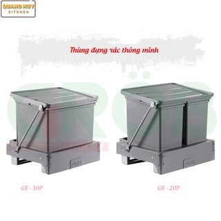 Thùng rác âm tủ bếp nhấn mở tự động