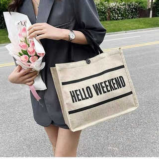 túi cói hello weekend