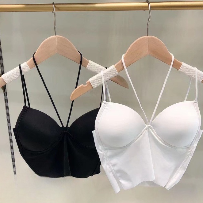 Áo bra nữ 2 dây cúp V khoét ngực, Áo croptop chất su cao cấp, mềm mịn SAVILL B2146