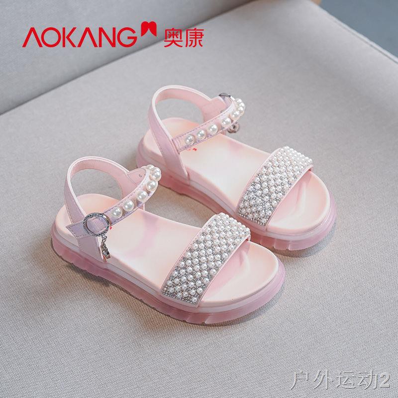 giày nữ trẻ em mới mùa hè Dép bé gái Aokang 2021 New Net Red Fashion đế mềm công chúa cho tiểu họcf