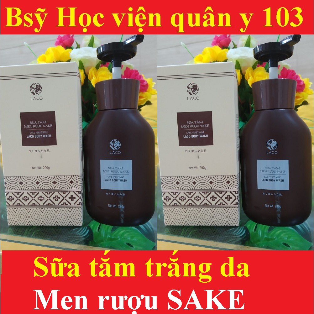 sữa tắm trắng da men rượu sake LACO HOT 290g