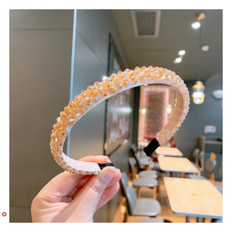 Vòng hoa cài tóc đính hạt pha lê nhiều màu sắc thời trang cho nữ