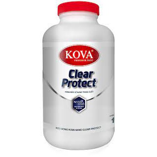 Phủ bóng,chống thấm, chống bám bụi cao cấp KOVA NANO Clear Protect cho tất cả loại sơn Lon 1kg