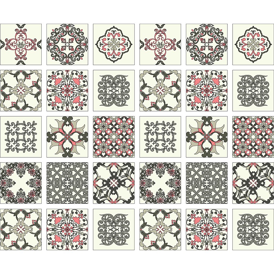 Decal Gạch Bông C38 - Set 30 ô 20x20cm - Decal Dán tường, Dán bếp, Trang trí nhà cửa - Viet Decor