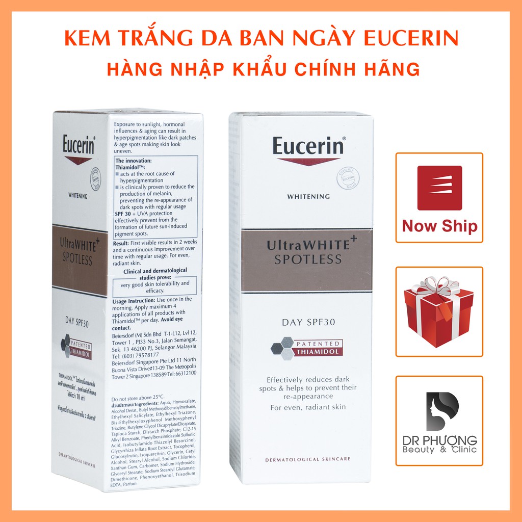 Kem Dưỡng Trắng Da mờ đốm nâu Ban Ngày Chống Nắng Eucerin Eucerin UltraWHITE+ SPOTLESS SPF30