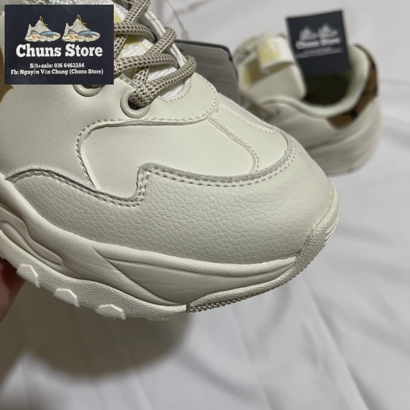 Giày MLB chữ B gót nâu 2022, giày ML B B nâu mono gót nỉ cao cấp