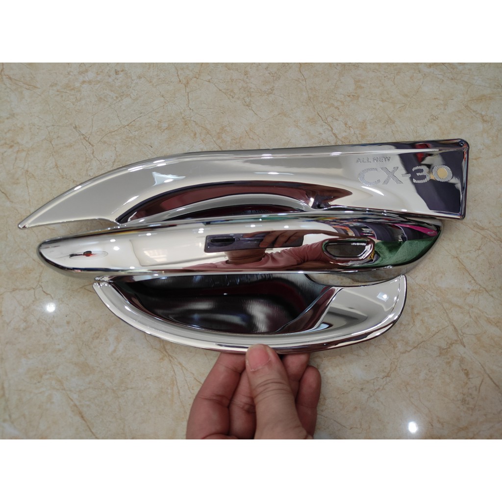 Ốp tay nắm, hõm cửa xe Mazda CX-30 CX30 2020 - 2023 mạ crom cao cấp