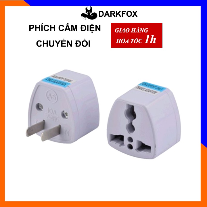 Phích cắm điện chuyển đổi từ 3 chân sang 2 chân an toàn chịu nhiệt độ cao, nguồn 220V PCD01