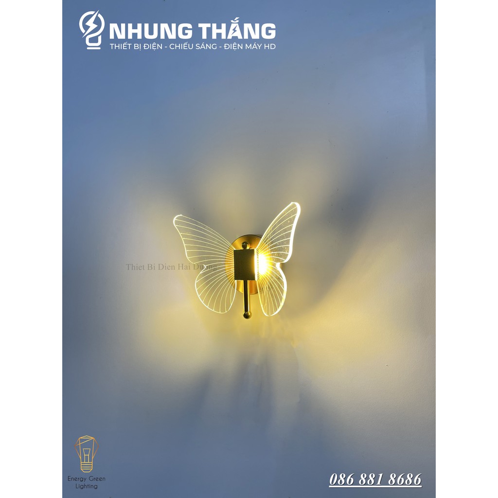 Đèn Tường LED Hình Con Bướm DT-279 Decor Vintage - 3 Chế Độ Ánh Sáng - Trang Trí Trong Nhà , Cầu Thang , Hành Lang