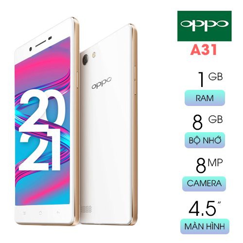 Điện Thoại Oppo Cảm Ứng A31 Màn Hình 4.5 inch Xem Phim Pin Lâu 02 Sim 02 Sóng Nhỏ Gọn