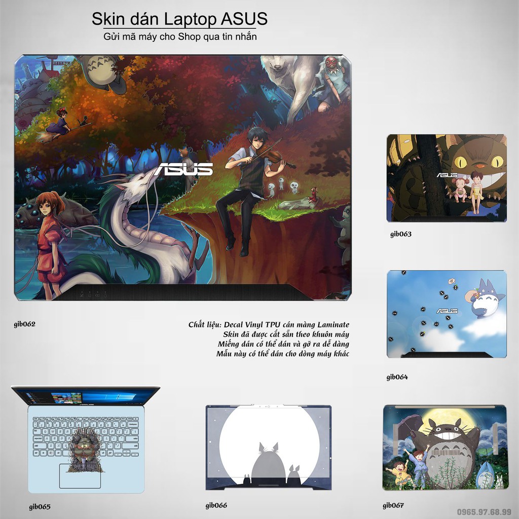 Skin dán Laptop Asus in hình Ghibli nhiều mẫu 10 (inbox mã máy cho Shop)