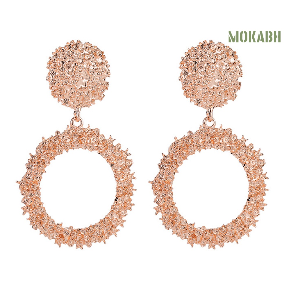 Bông Tai Hình Tròn Thiết Kế Đục Lỗ Thời Trang Cho Nữ