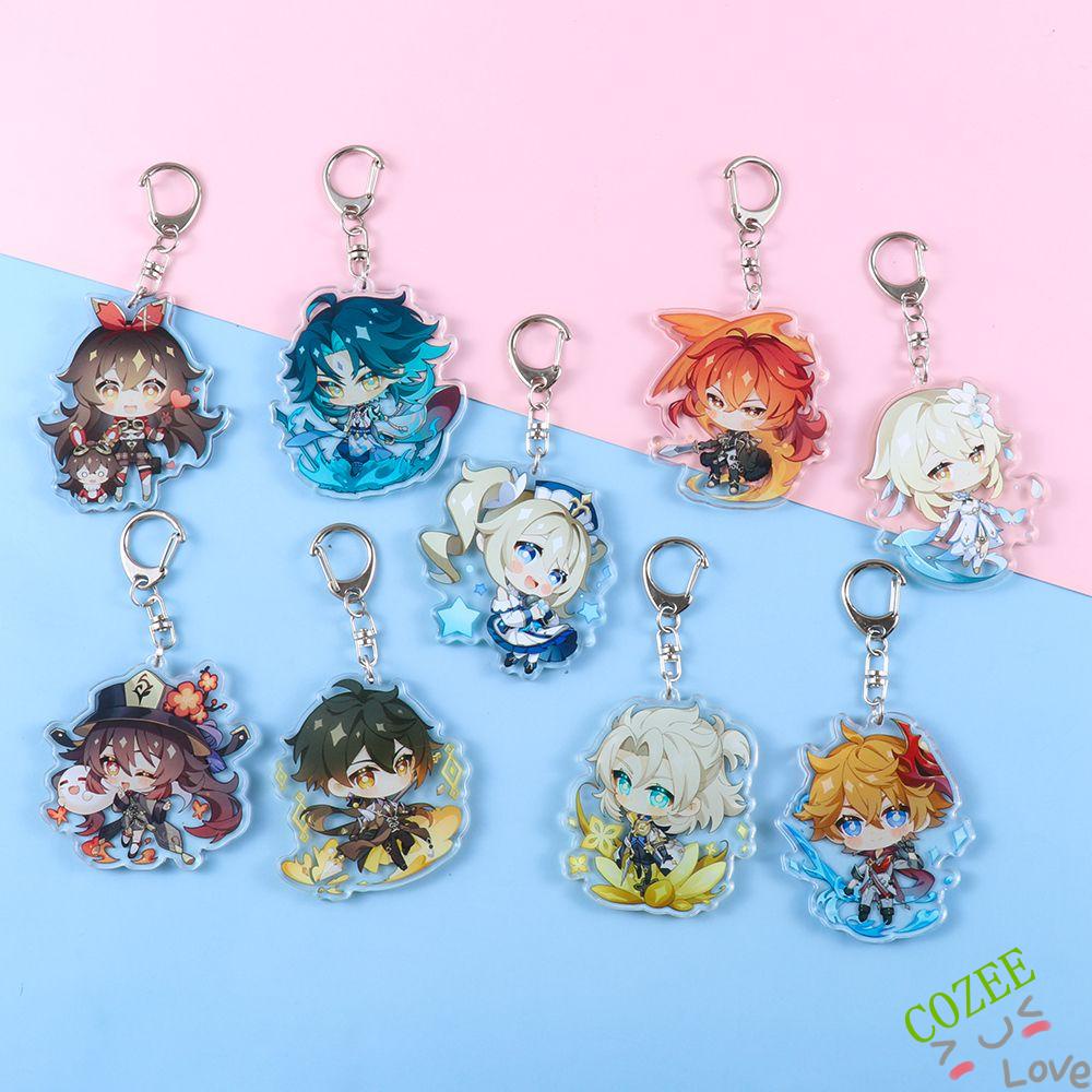 Móc Khóa Acrylic Hai Mặt Hình Nhân Vật Anime Genshin Impact